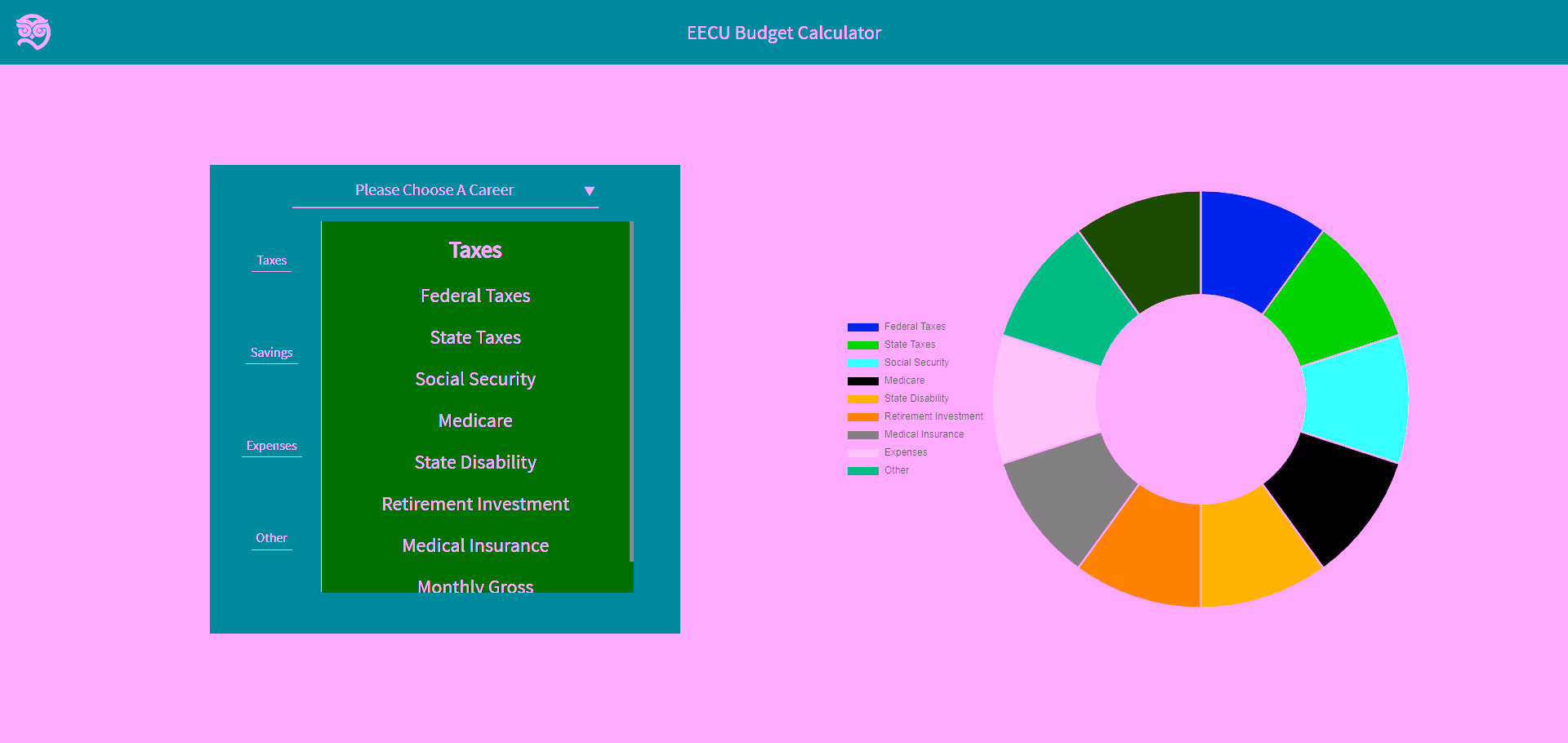 Image of Budget calculator website