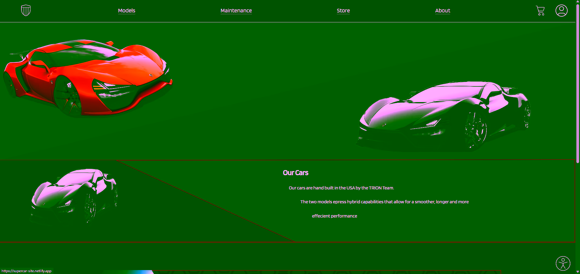 Image of Supercar website